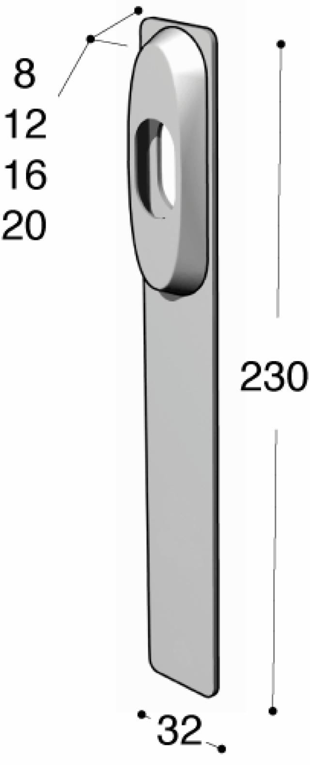 Ruko-Line smalprofil lang skjoldforlengelse, syl/blind 16mm cc105mm