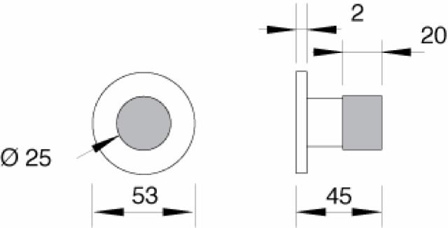 Ruko Scanflex Gulv Dørstopper 45 mm