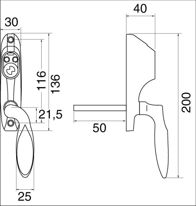 Ruko grip 7812 høyre krom