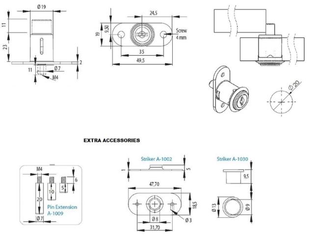 Siso push lock x-1003 enkeltslukkende