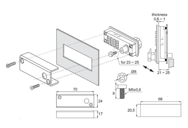 Siso bakplate t/ møbellås M330, f/ metall