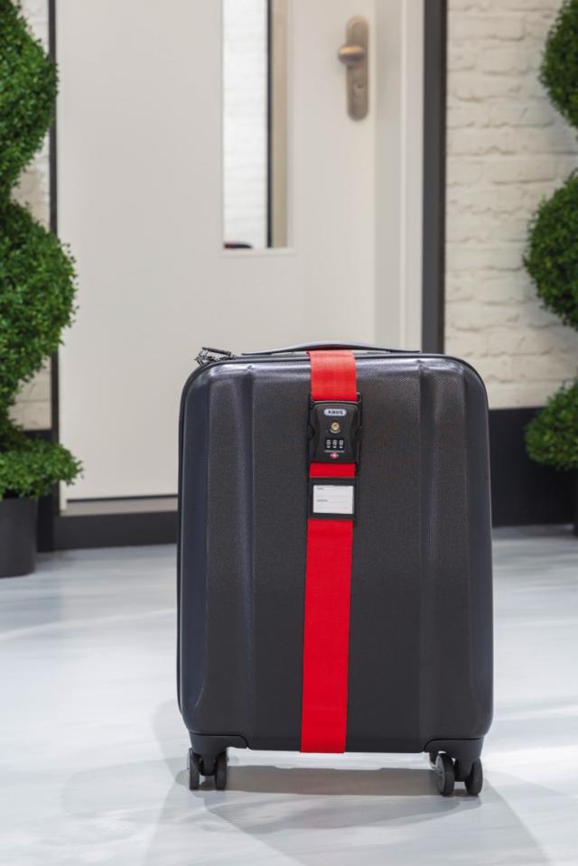 ABUS koffertstropp med kodelås og TSA Rød