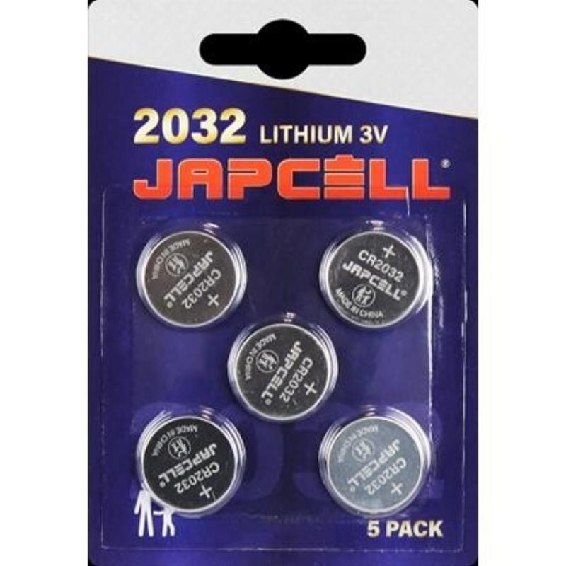 Japcell batteri CR2032 litiumbatteri, 5 stk